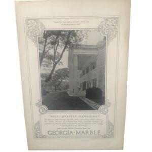 Vintage 1927 Georgia Marble More Stately Mansions Ad Advertisement